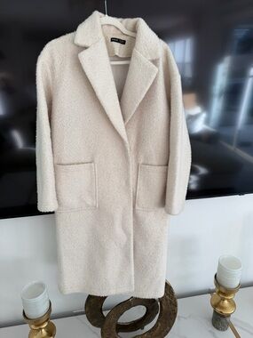 SHEIN (Zara Style) Cream Bouclé Long Coat - Women's